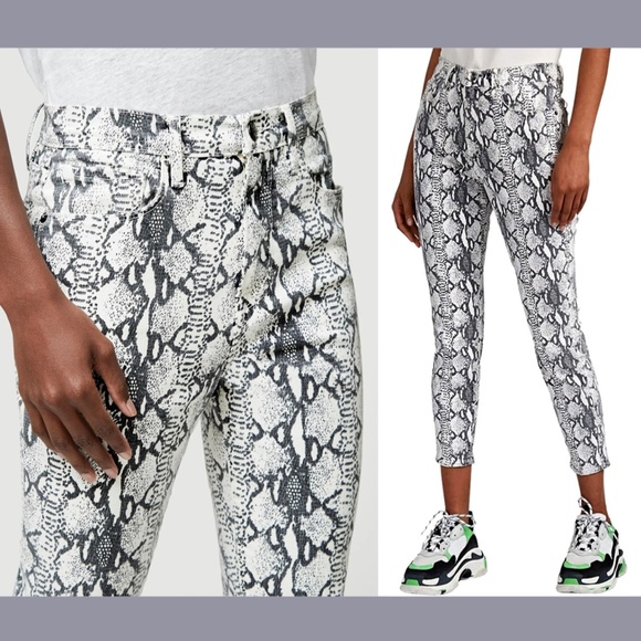 NWT FRAME [ 25 ] Ali Ultra High‎ Rise Python Cigarette Skinny Jeans - Picture 3 of 13